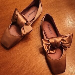 Jeffrey Campbell Bronze Flats with Bow